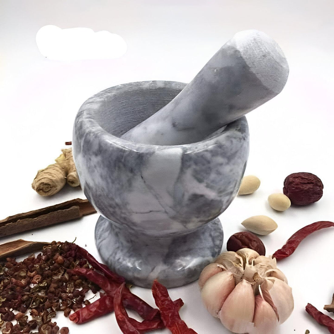 Mortar & Pestle - Granite & Marble - Natural Stone Mortar and Pestle Set Perfect for Grinding Various Herbs and Spices, Essential for Every Cooking Enthusiast (Shown, 1 Mortar and Pestle)