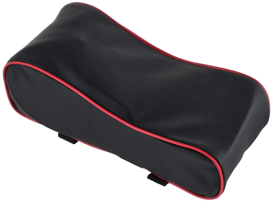 Beauenty Car center console armrest thick cushion, memory foam auto seat arm rest extender arm rest pillow pad support for car home office, chair armrest cover for elbow & forearm (black & red)