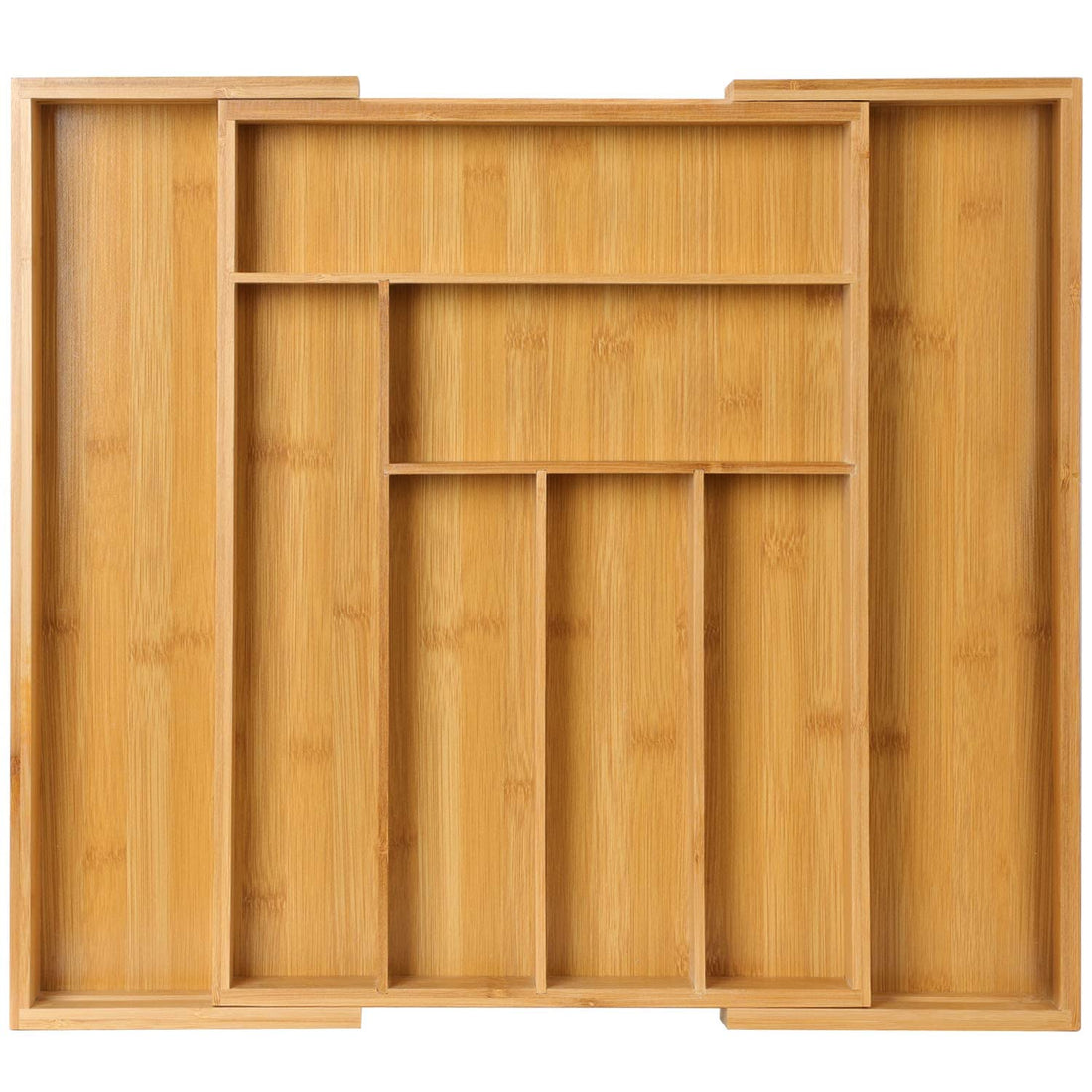 Arabest Bamboo Silverware Drawer Organizer, Expandable Kitchen Drawer Organizer Cutlery Tray and Utensil Organizer, Wood Drawer Dividers Organizer for Flatware Knives in Kitchen