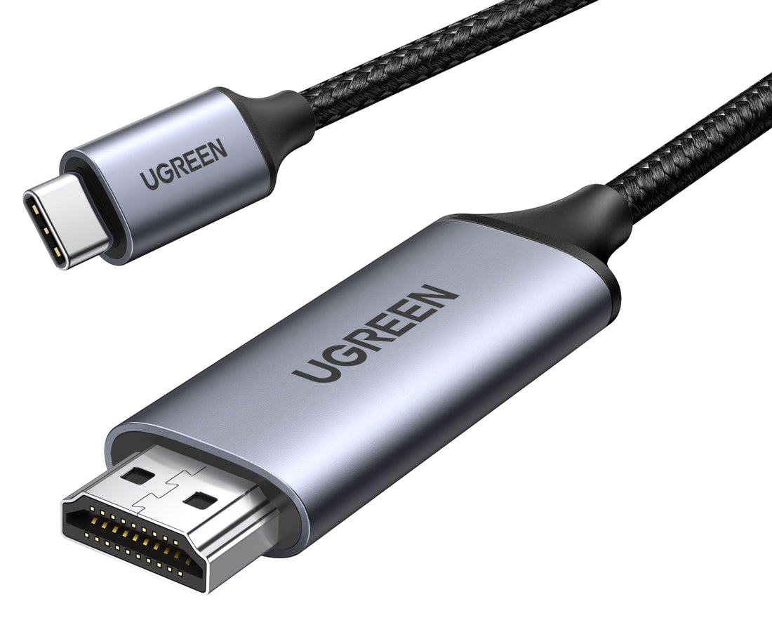 UGREEN USB C to HDMI Cable 4K 60Hz 2m Thunderbolt 3/USB C 3.1 HDMI Cable UHD Braided Aluminum Compatible with iPhone 15 MacBook Pro 2021 iPad Pro/Air, Galaxy S23 Ultra etc.(1M)