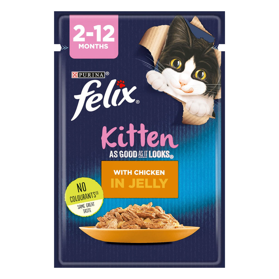 Felix As Good As It Looks Chicken in Jelly Pet Food for Kitten, 85g