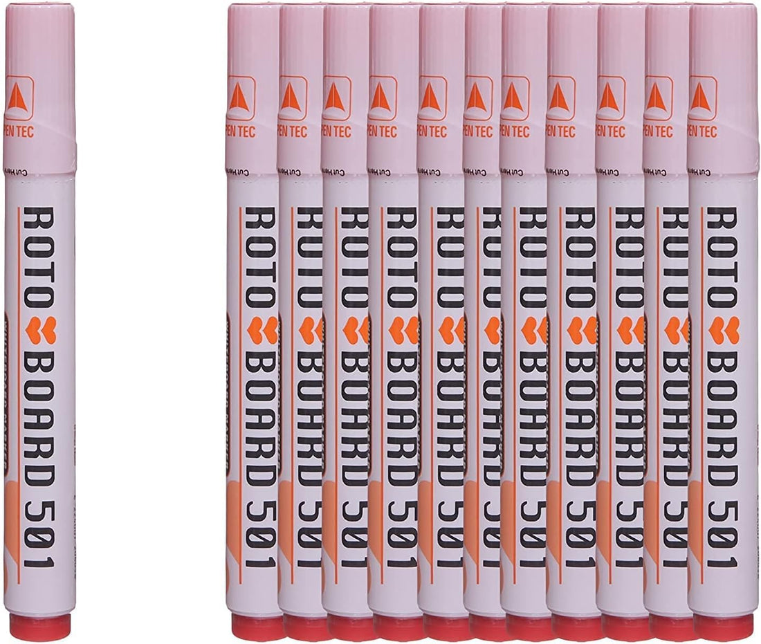 Roto White Palace Board 501 Red Box of 12 Pens