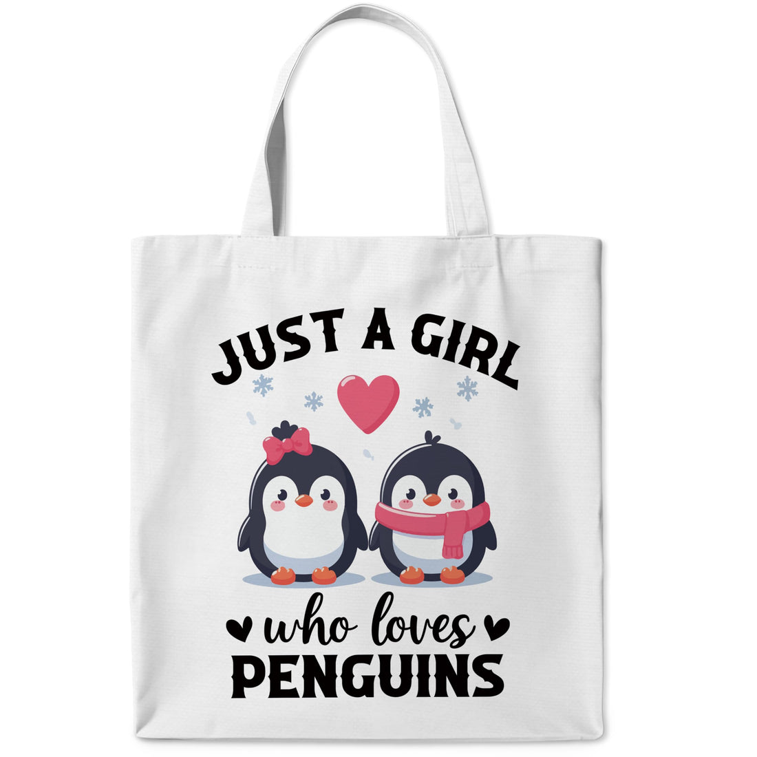 Funny Penguin Canvas Tote Bag for Women Penguin Animal Lovers, Romantic Gifts for Girlfriend Couple Valentine's Day Anniversary, Who Loves Penguins Tote Bags, Cute Aesthetic Reusable Tote Bag