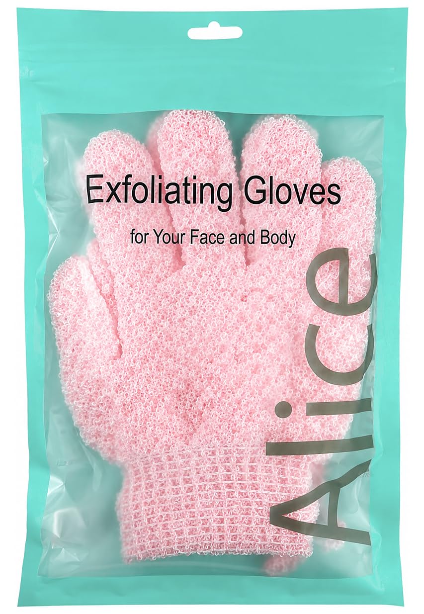 Alice - Gloves, Exfoliating Gloves For Your Face And Body, Professional Deep Cleansing & Skin Renewal Scrub Mitts, Improves Circulation & Skin Texture