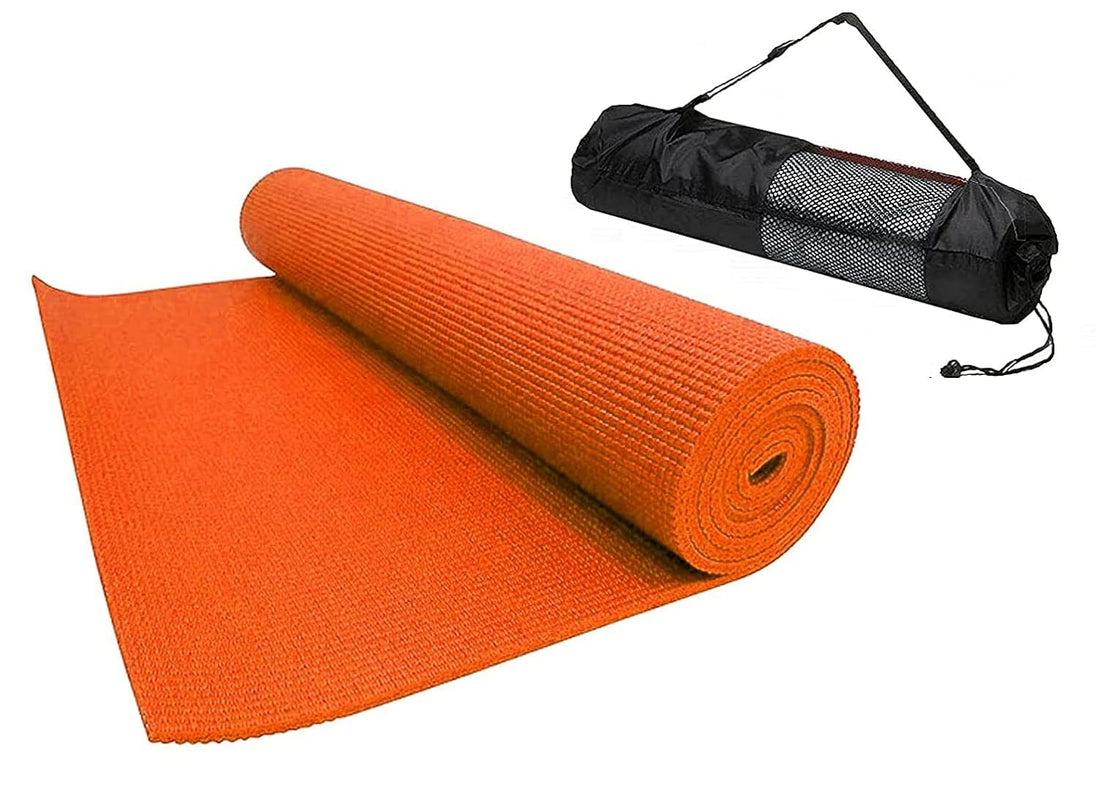 QSHOP® Ultimate Premium Yoga Mat 6mm Thick Non-Slip Yoga Mat with Carrying Bag Included Ideal for High-Intensity Interval Workouts, Pilates, Yoga and Many Other Home Workouts