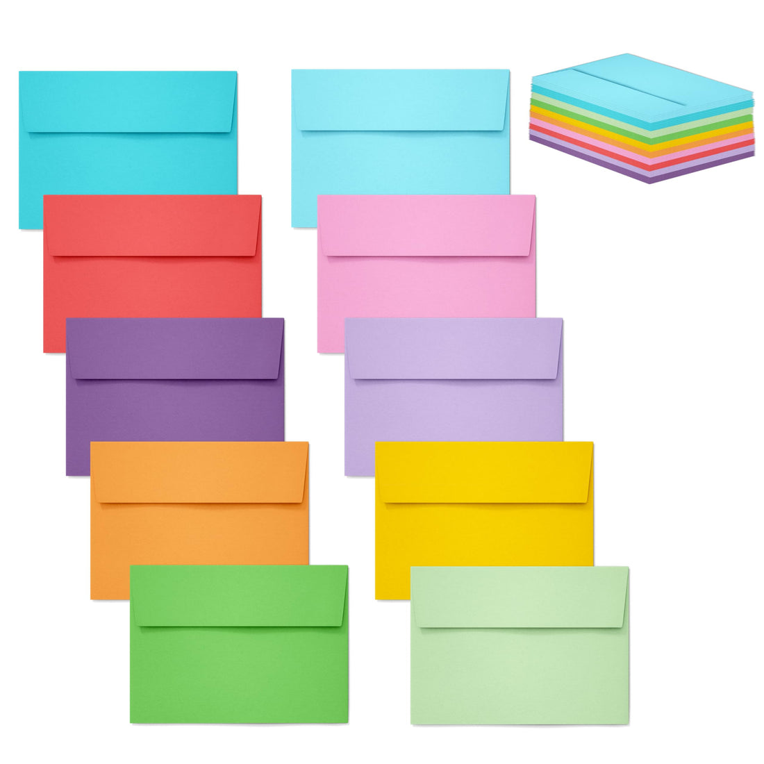 Slapaflife 50 pack 4x6 envelopes,4x6 colored envelopes for invitations, postcard, Wedding,Greeting Cards,Photos