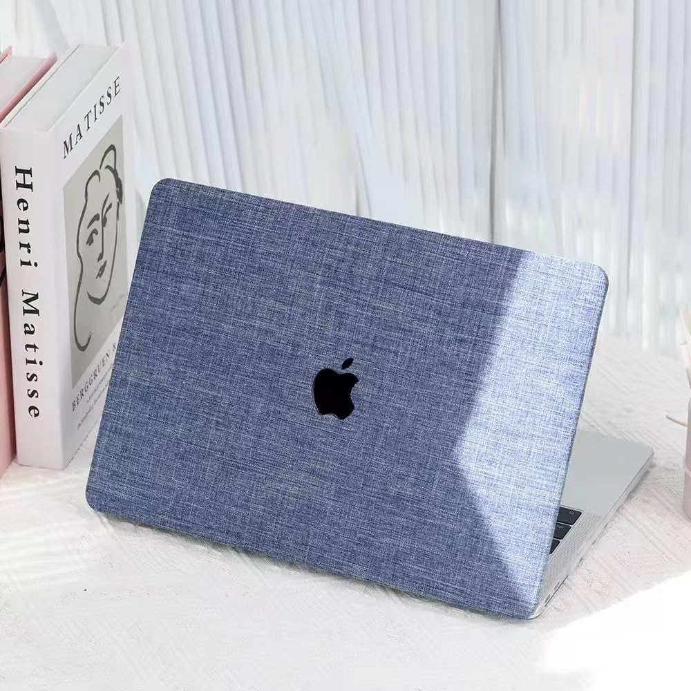 Premium Fabric Texture Hard Case for MacBook Pro 13 Inch (Models 2016 2017 2018 2019 2020 & M1 2020),Compatible with A1708 A1706 A1989 A2159 A2251 A2289 A2338,Slim Scratch Resistant Lap Case (Blue)