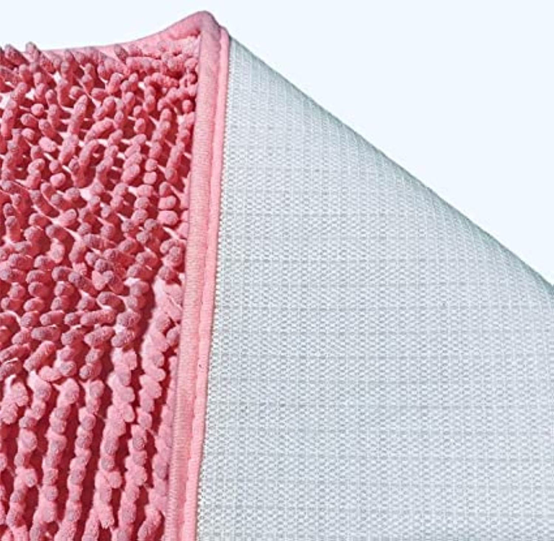 Indoor Door Mat Foot Pad Bathroom Anti-Slip Rug Toilet Non-slip Rug for Kitchen Entrance (Pink)