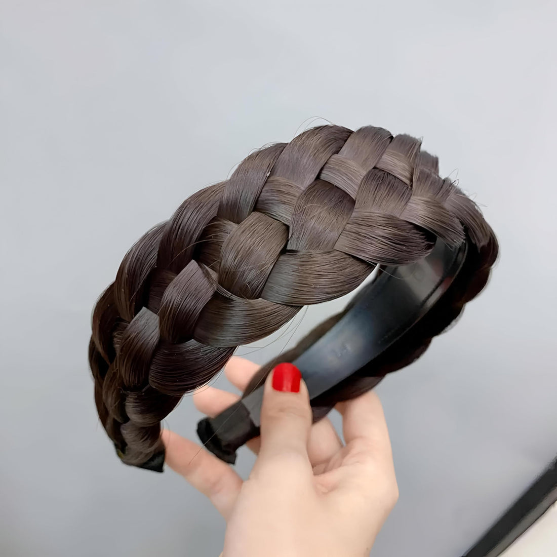 Boho Wig - Elevate your style with a voluminous twist braid headband that sits comfortably around the crown, blending a thick fishbone braid with a flexible hairband for all-day wear. (option 5)