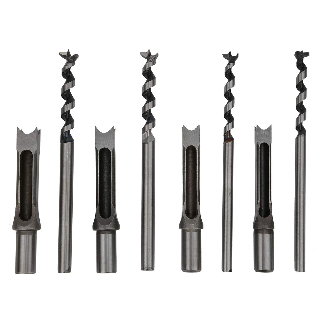 4 Pieces 14-19 mm Woodworking Square Drill Bit Durable Spiral Drill Bearing Steel Drill Set Accessories for Wooden Door Window Cabinet Woodworking