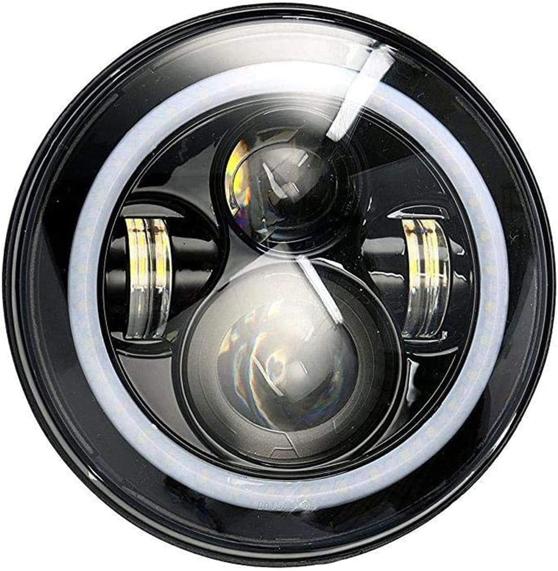LED Headlight,1pcs Bulbs Headlights Angel Eye Round Front Headlight Replacement For Harley Motorcycle, Jeep Wrangler JK TJ Hummer & Land Rover
