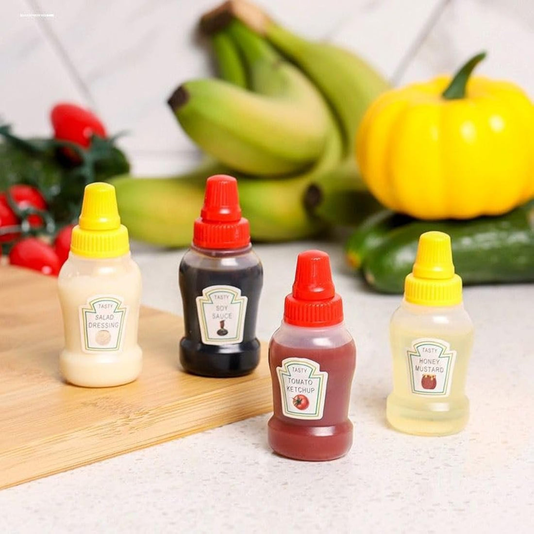 Generic Portable Empty Sauce Bottle, Squeeze Seasoning Box, Camping Lunch Box, Sealed Sauce Bottle (4 Pieces)