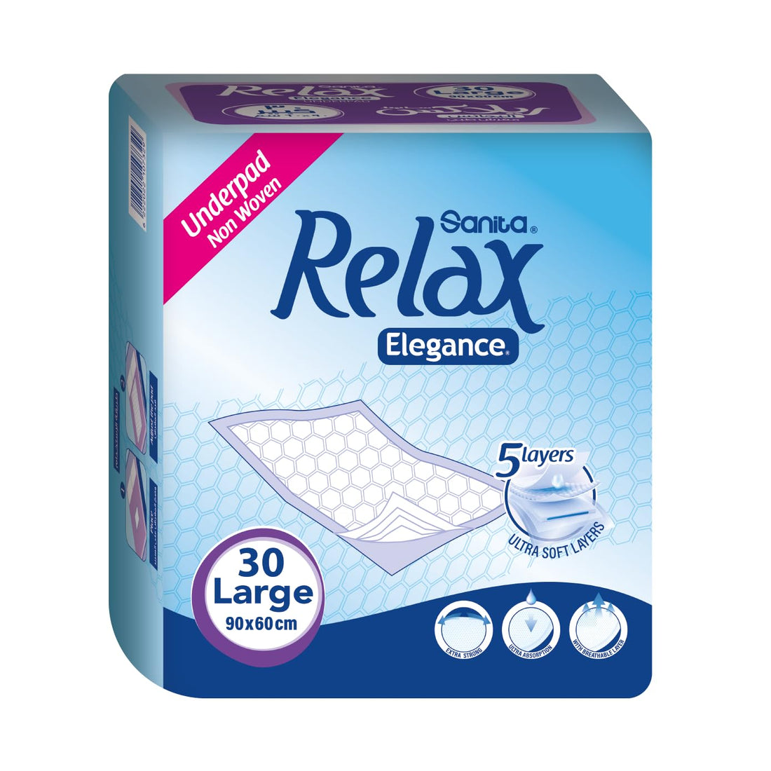Relax Elegance Underpad Large 90x60cm 30 pcs