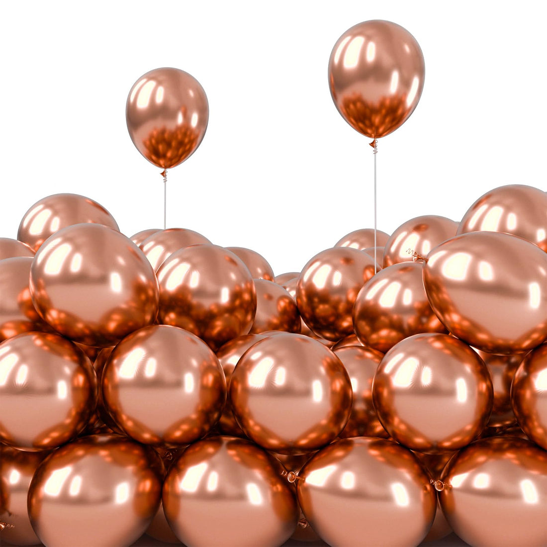 PartyWoo Rose Gold Balloons, 50 pcs 5 inch Metallic Balloons and Balloon Glue, Rose Gold Metallic Balloons, Latex Balloons, Rose Gold Birthday Decorations, Party Decorations, Wedding Decorations