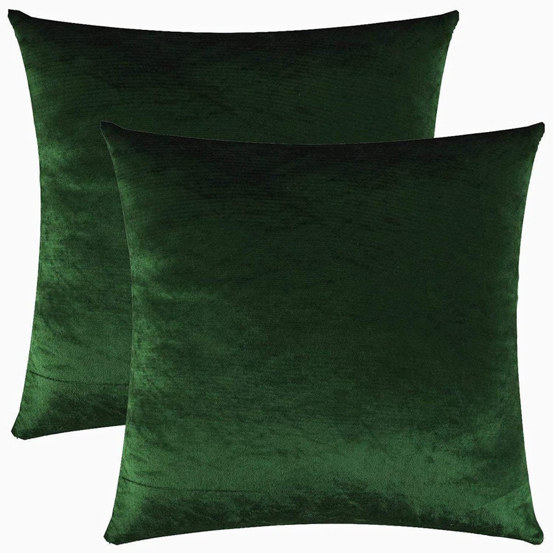 Cushion Cover Green 50x50cm Super Soft Velvet Material, Pack of 2