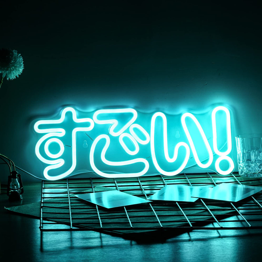 Awesome! Neon Light Art Decor Amazing LED Neon Sign Blue Wall Decor Neon Wall Decor Party Room Club Birthday Gift with USB/Switch (42cm☘16cm)