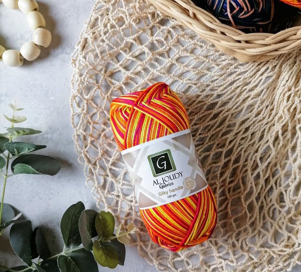 Al Joudy Crochet and Knitting Yarn – 100% Pure Egyptian Long Staple Cotton – Soft & High Quality – Suitable for Amigurumi and Crafts – 100 Grams – Multiple Colors - Code 92