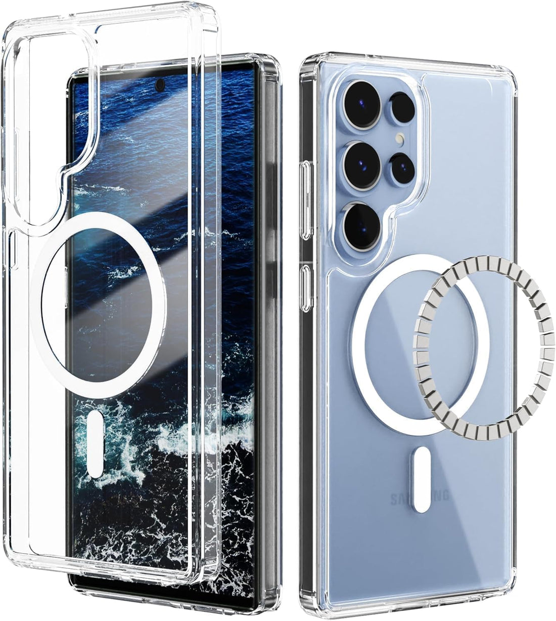 Eco Case for Samsung Galaxy S25 Ultra Compatible with MagSafe, Wireless Charging Magnetic Cover (Crystal Clear)