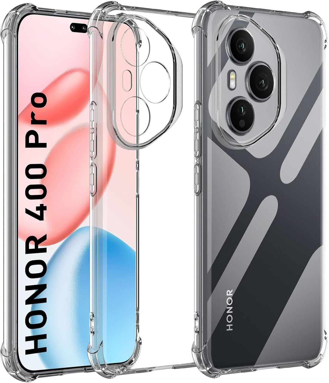 Dl3 Mobilak Case Compatible with Honor 400 Pro 5G, Cover Silicone Transparent TPU Gorilla Anti-shock Protector Camera Shockproof Corners - Clear