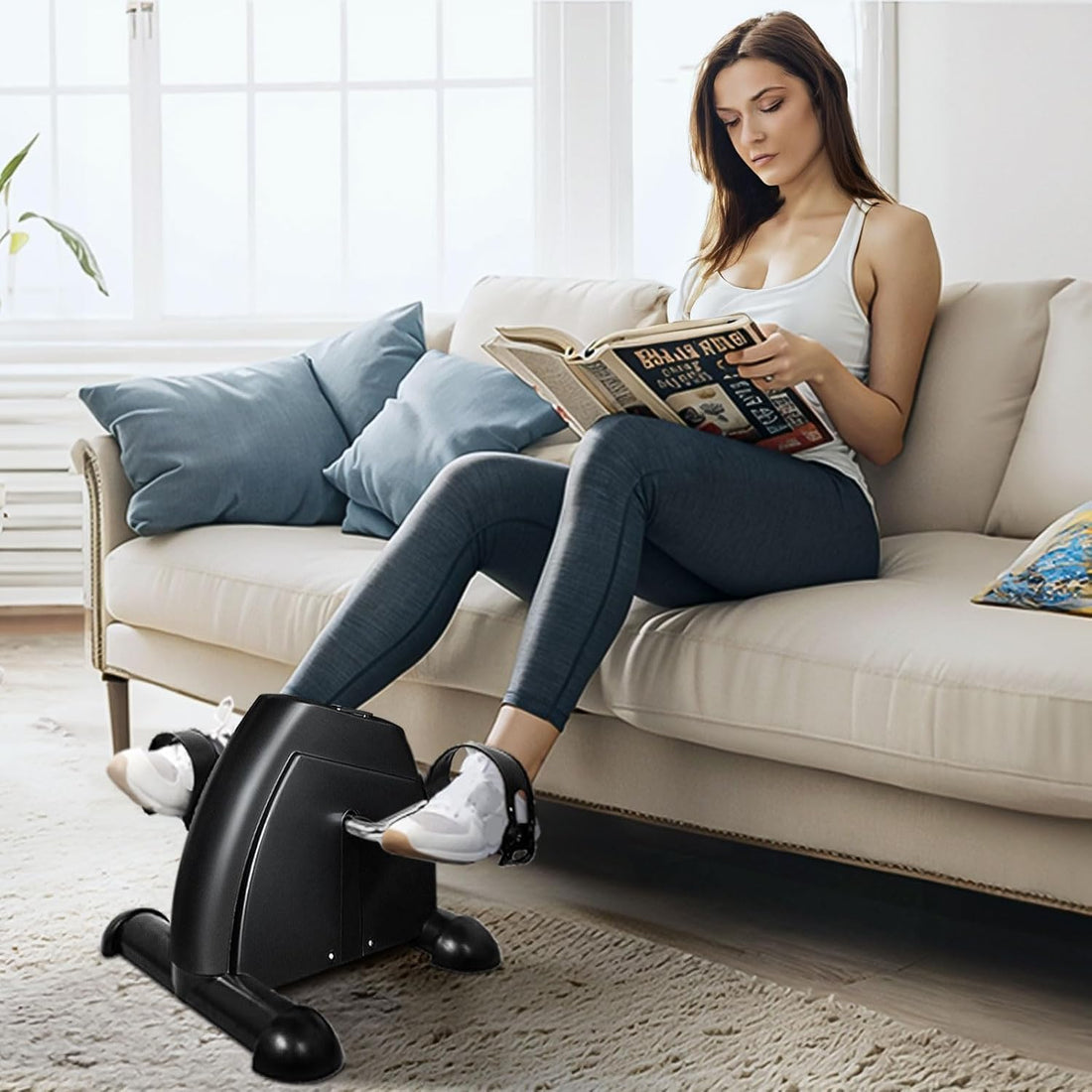 TRUE FIT® Boost Your Limits with Premium Qualty Under Desk Portable Pedal Exerciser for Foot, Arms and Legs with LCD Display