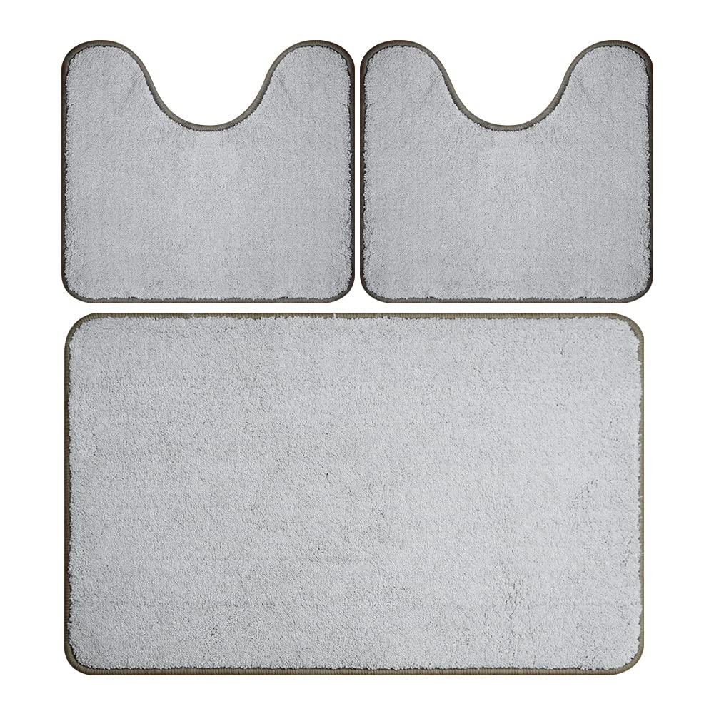 Mac Carpet Dubai Bath Mats 3-Piece Set - Light grey