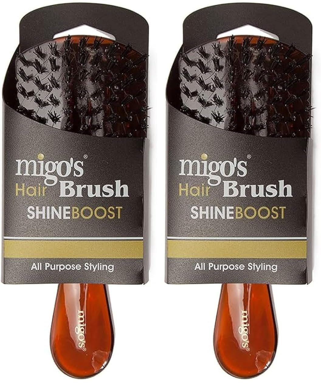 Arix Migo's Hair Brush, Honey (Pack of 2)