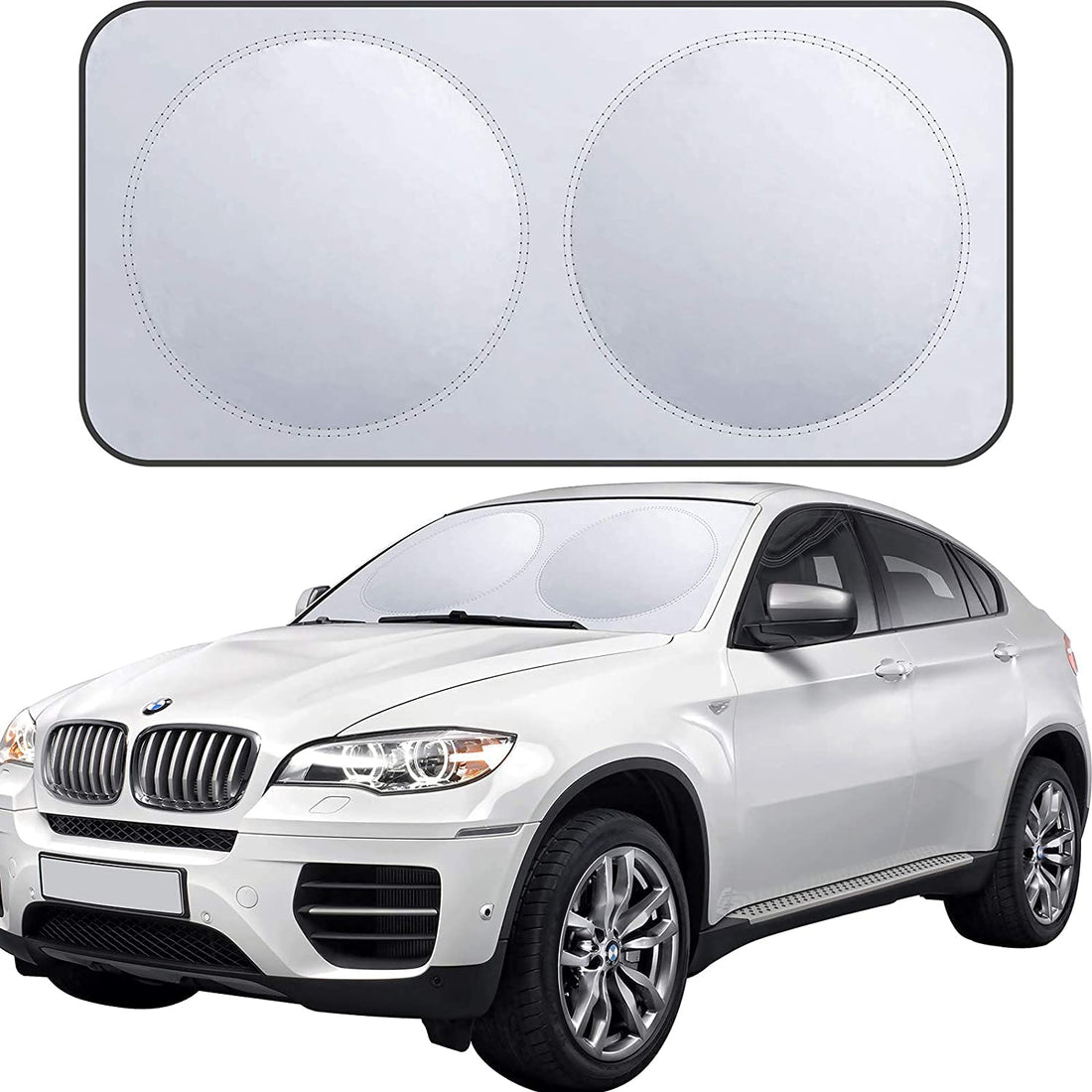 Car Windshield Fits All Cars Sun Shade, Blocks UV Rays, MAVRS Genuine Sun Visor Protector, Sunshade Keeps Your Vehicle Cool and Damage Free, Easy to Use, Fits Windshields of Various Sizes (3)