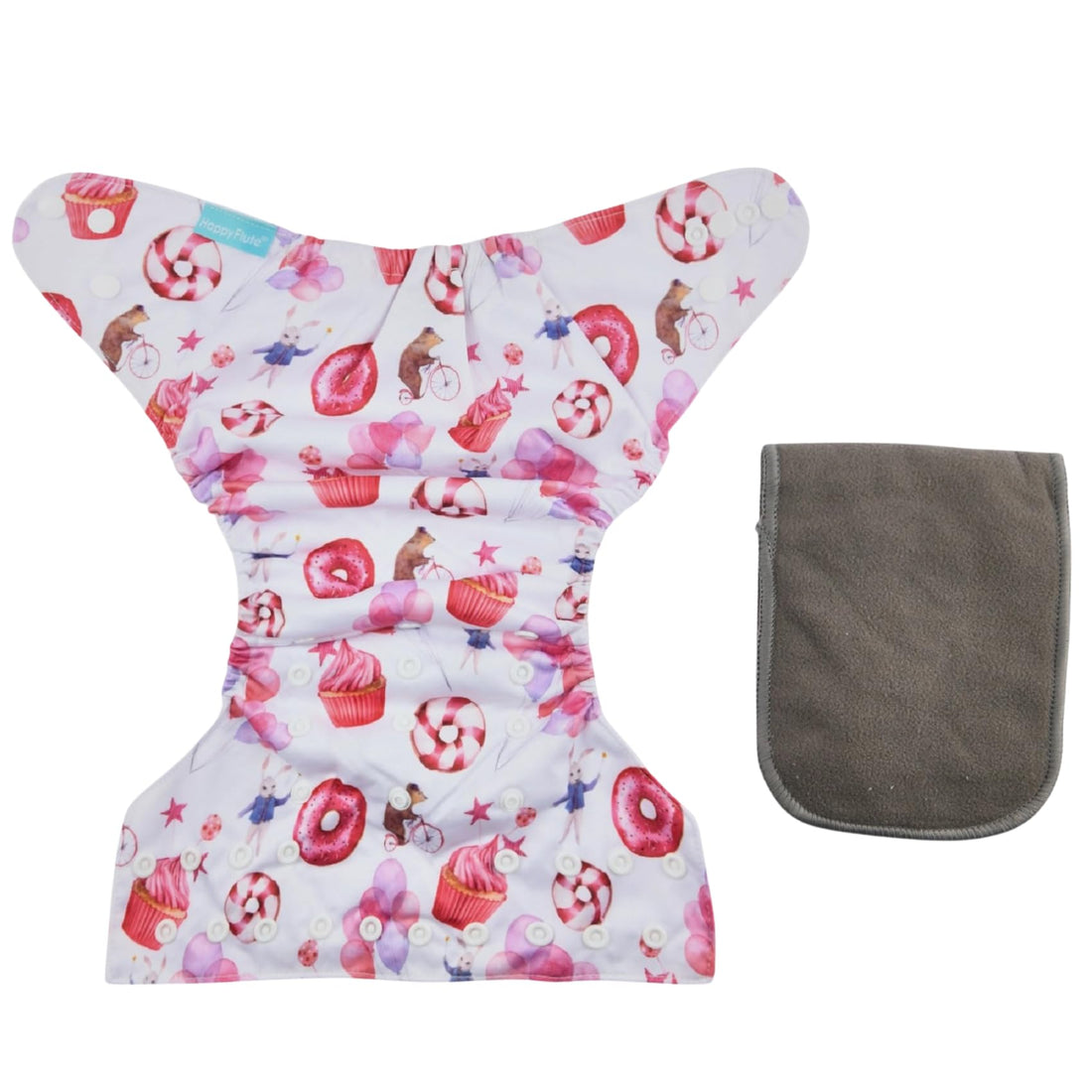 Mix&Max Baby Washable Diapers Printed Donuts For Unisex-Multicolor