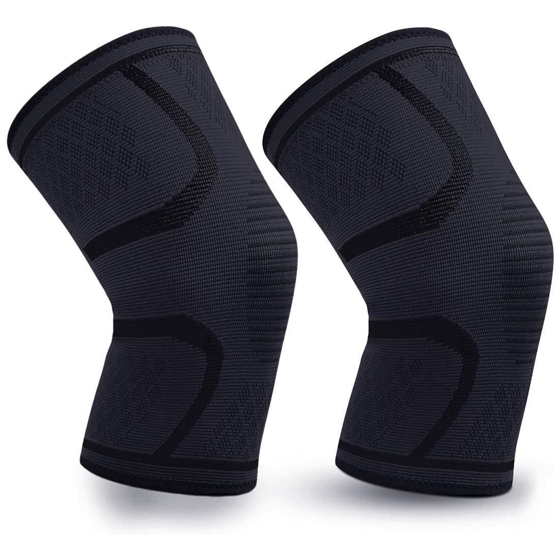 Knee Brace (Pack of 2) - Knee Compression Sleeve - Sports Care Knee - for Men and Women, Running, Indoor & Outdoor Sports, Gym, Cycling, Football, Basketball and Weightlifting