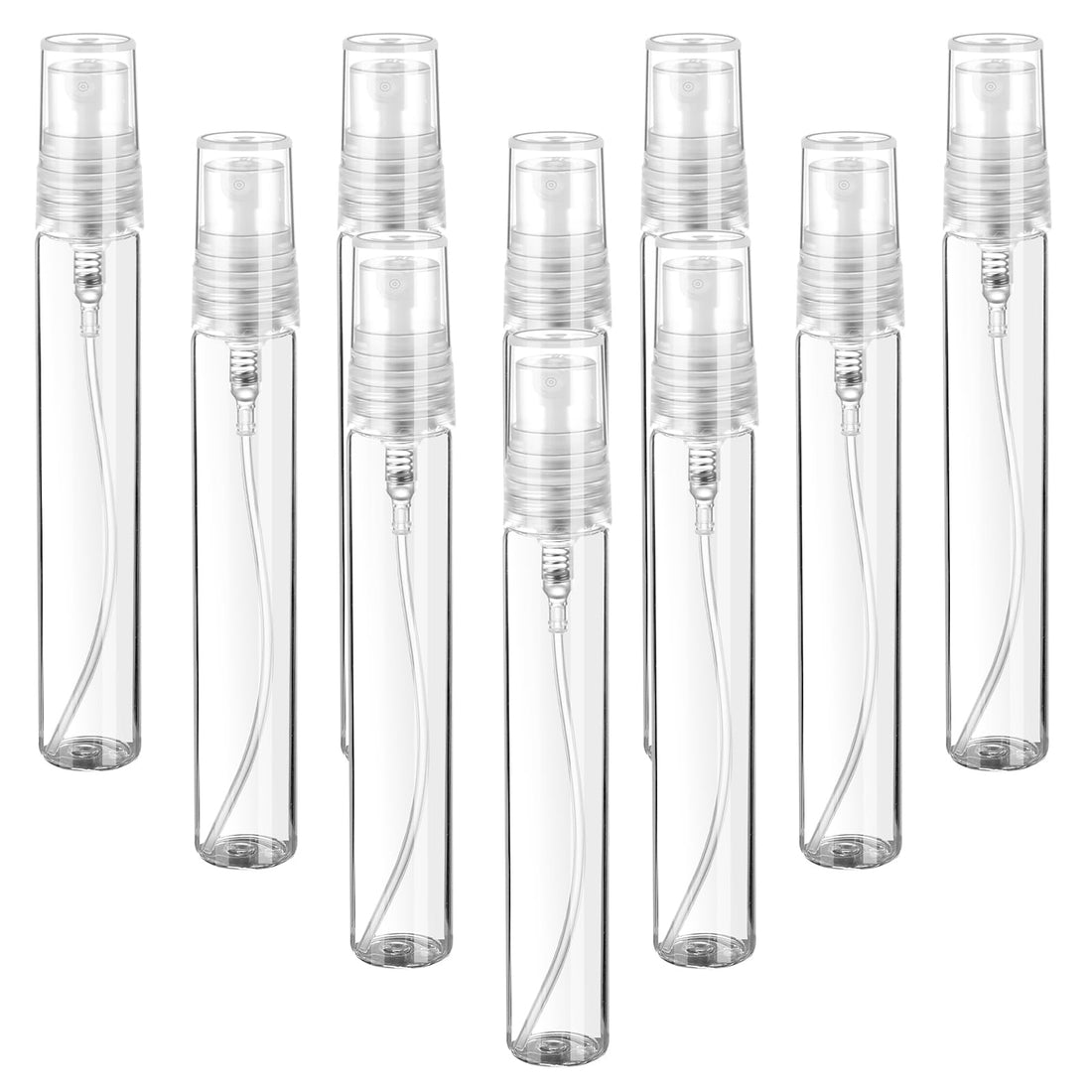 KALIONE 10 Pack Mini Spray Bottle 5ml Mini Plastic Spray Bottle Empty Clear Fine Mist Refillable Perfume Bottles Small Empty Sample Containers Portable Travel Bottles