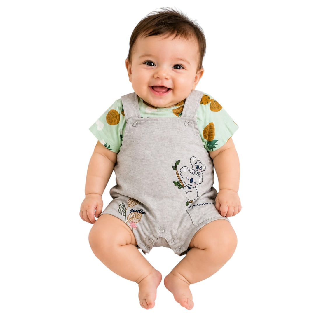 Baby Shoora 2 Pieces Newborn Cotton and Polyester Bodysuits Short Printed Koala 3-18 Months