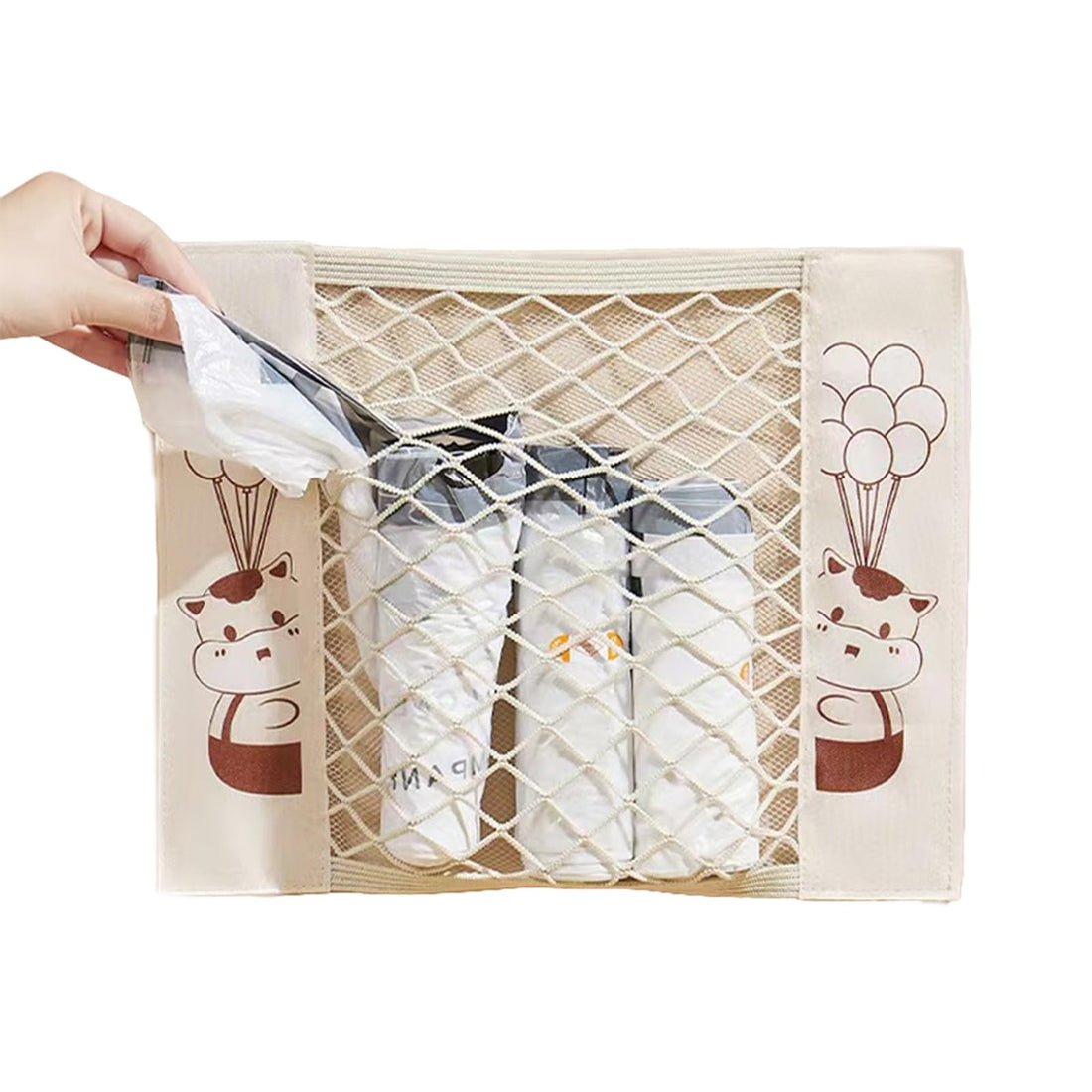 Mesh Plastic Bag Holder for Grocery, Trash, and Shopping Bags, Wall Mounted Storage Organizer for Kitchen Cabinet or Under Sink, Space Saving Dispenser
