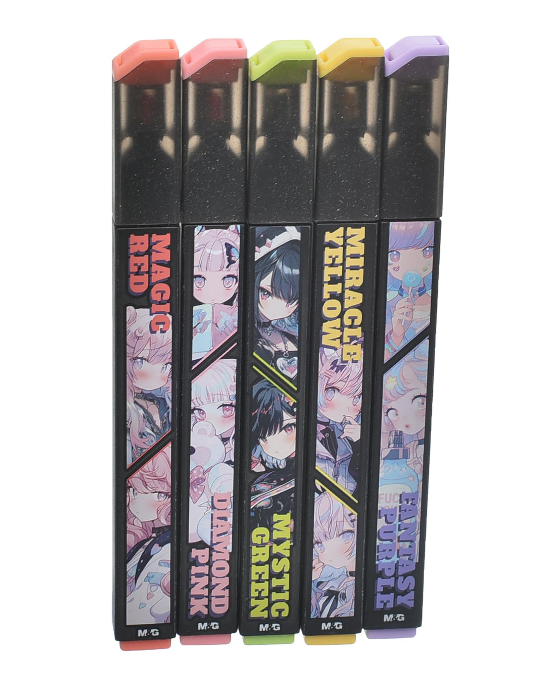 M&G Highlighter Set, Vibrant Organized Note-Taking, Chisel Tip, 5 Colors