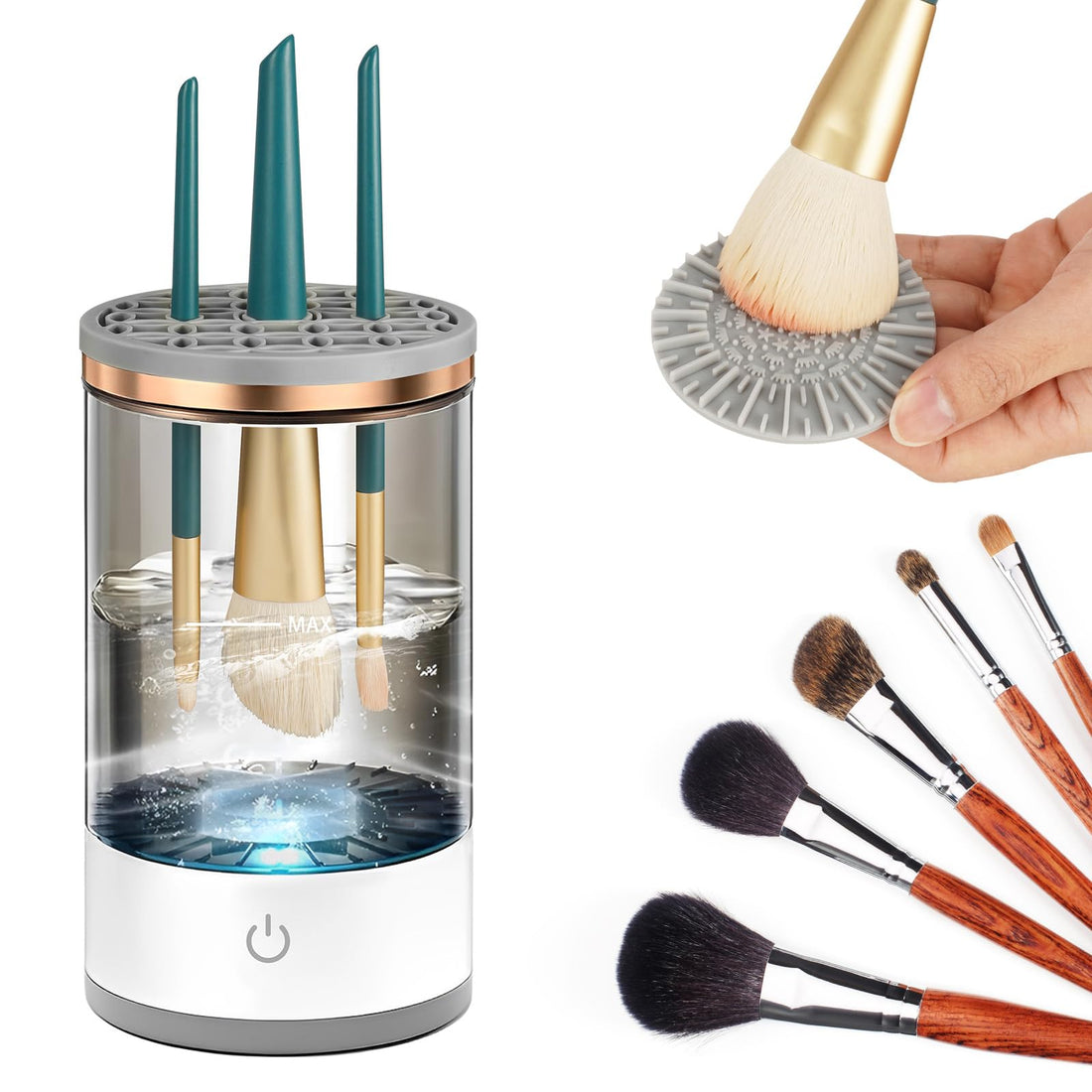 Makeup Brush Cleaner and Dryer-Professional Makeup Brush Cleaning Machine for All Brush Sizes-Beauty Tool Essential for Her, Women, Girlfriend - Perfect Valentine's Day Gift-Brush Cleaning Tool