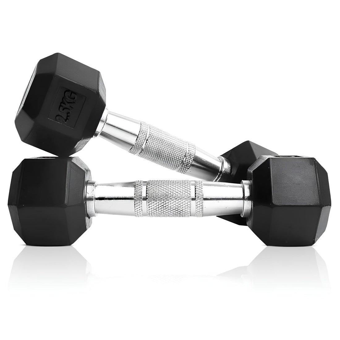 Pair Of Rubber Coated Hexa Dumbbell Set For Men & Women Professional Exercise Hex Dumbbells For Full Body Workout, Body Strength Training, Home Gym Exercise