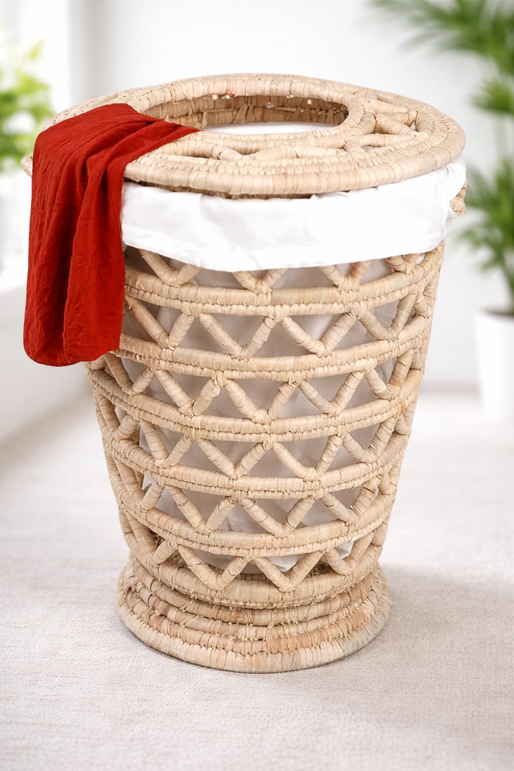 Marja Handmade Wicker Laundry Basket with Lid