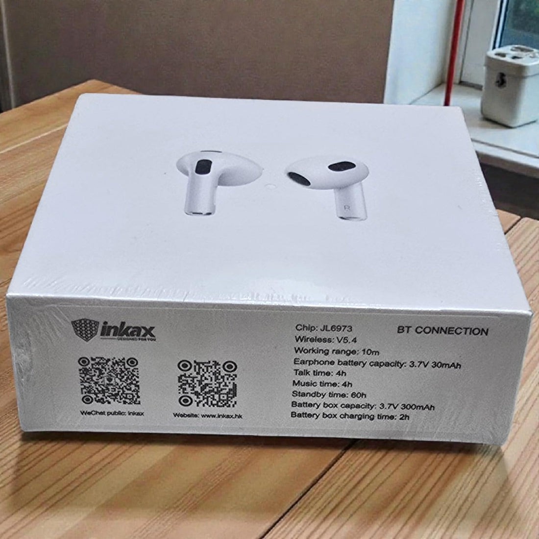 inkaxx T04 True Wireless Earbuds, Advanced ANC/ENC Noise Cancelling Earbuds, Smart Charging Case Bluetooth 5.4 ENC Headphones with Wireless Charging Case and Mics, Strong Bass, White