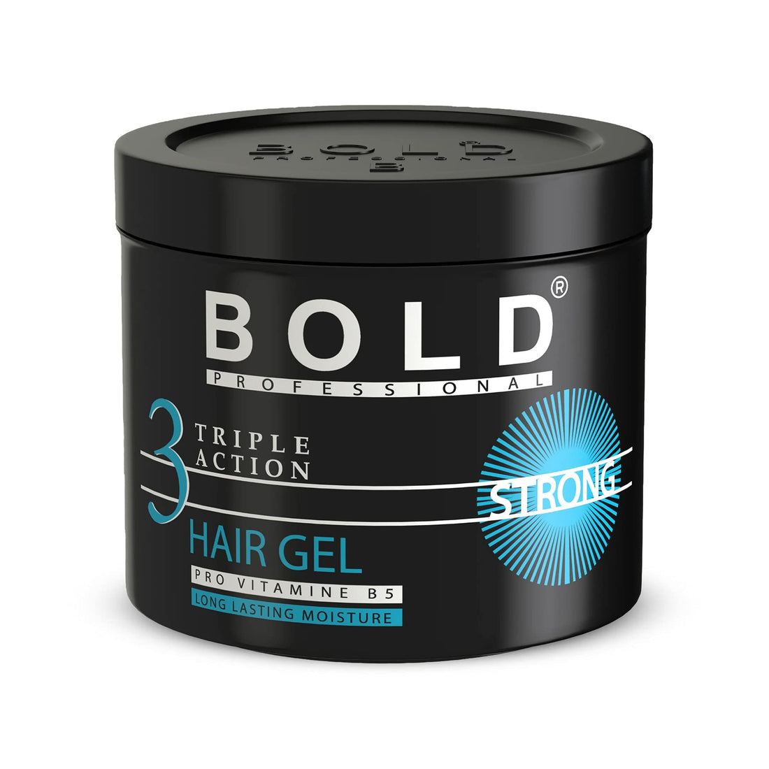 Bold Professional Triple Action Strong Hair Gel - Pro Vitamin B5 - Long-Lasting Shine - Strong - 1000 Ml