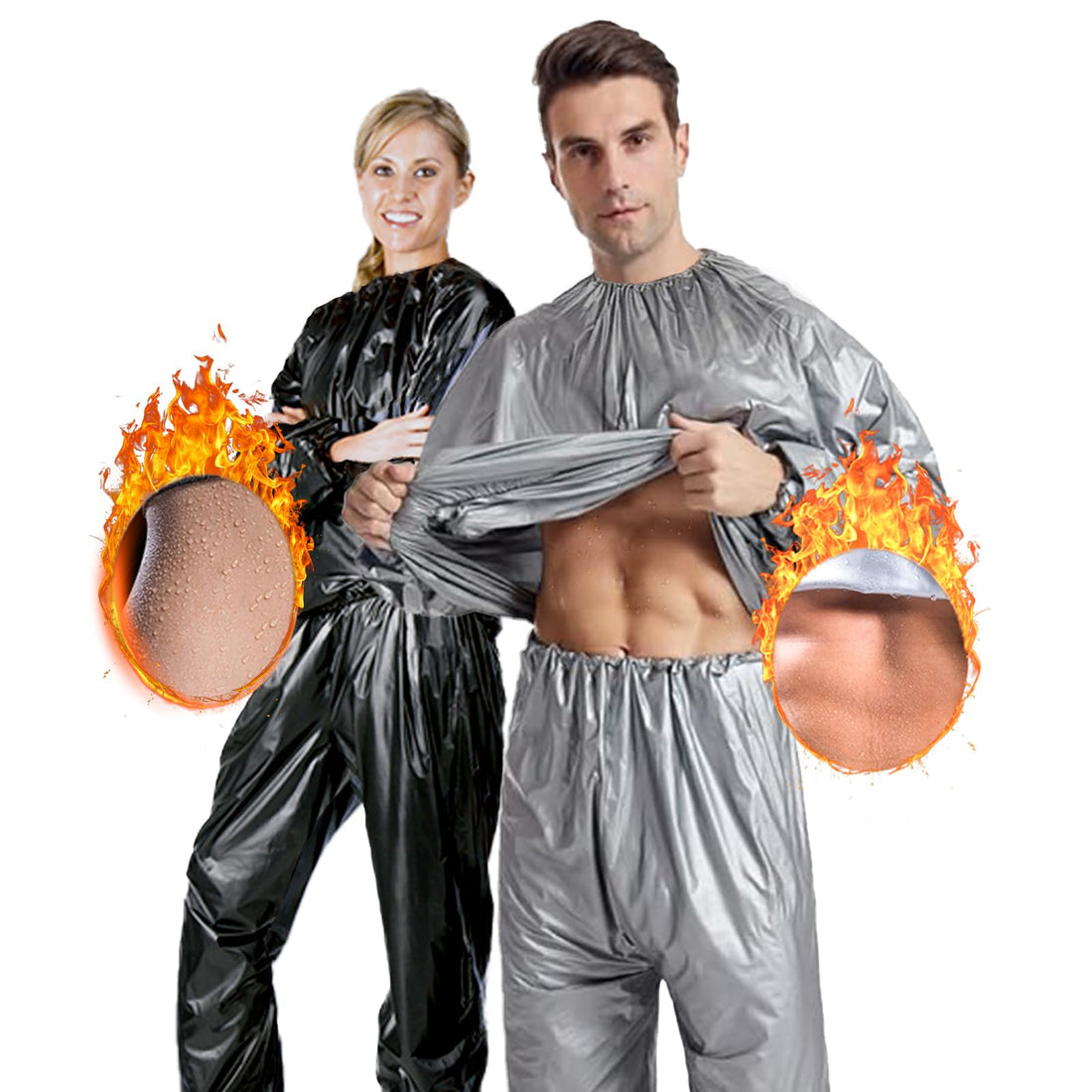 Fitness Sauna Suit, Sauna Suit for Sauna, Gym, Suit for Sweating Everything, Sweat All Fitness Men Sauna Suit, Slimming Women Exercise Indoor Outdoor, Anti-Tear PVC