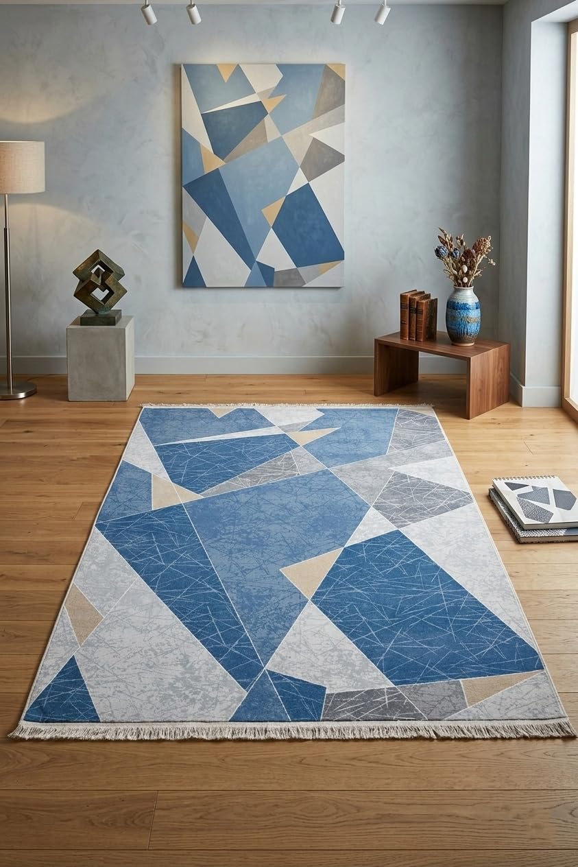 Antique Medallion Printed Carpet | Cotton & Chenille Blend Floor Mat | Durable, Low-Pile & Non-Slip 160 x 220 | سجادة أرضية منسوجة رقمياً - قطن وشنيل