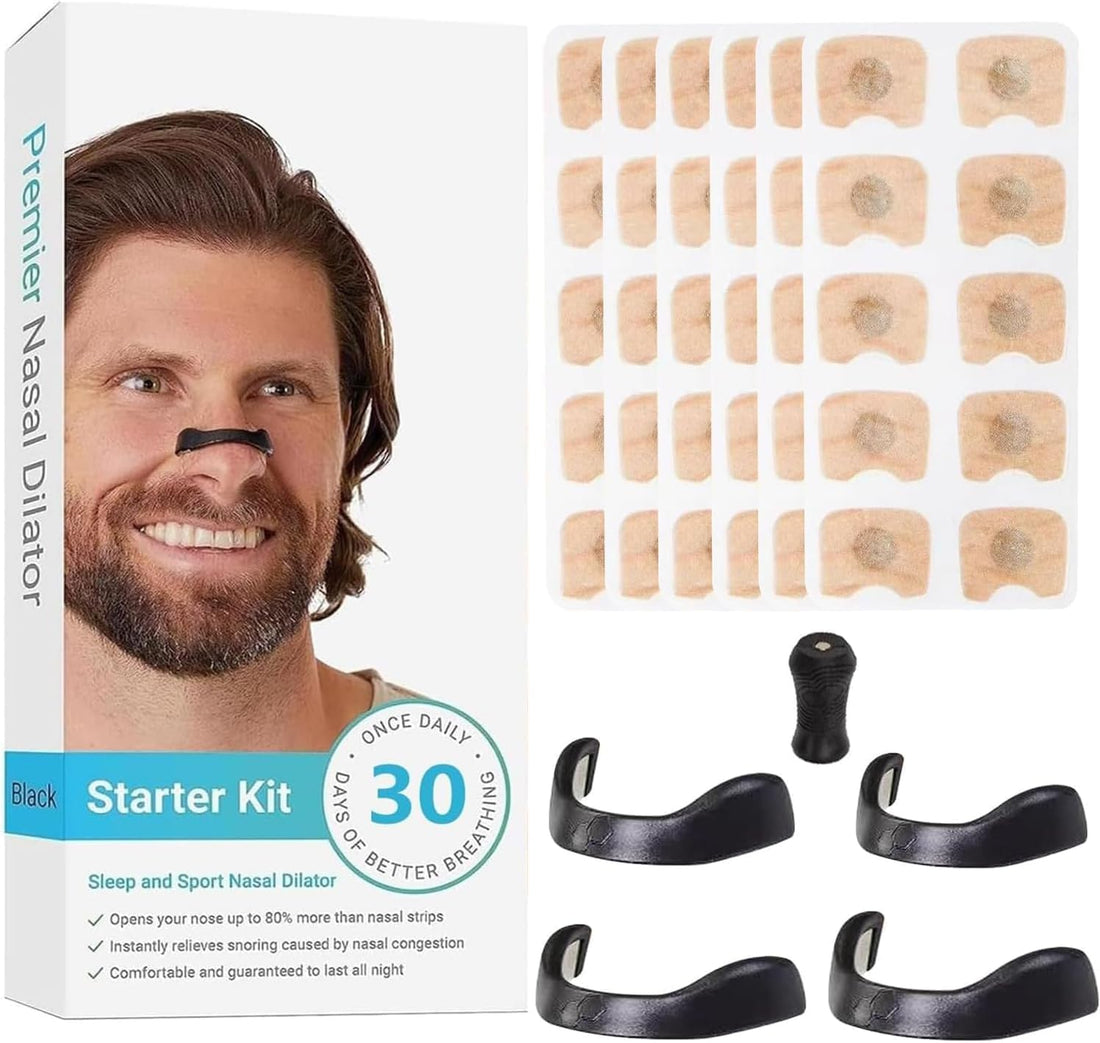 Nasal strips for snoring (30 Pairs, Black) - anti snoring nasal strips, Increase Oxygen Flow, Improve Sleep Quality, Sweat-Proof Breathable Nasal Dilator, Skin-Safe Design for Nighttime and Exercise