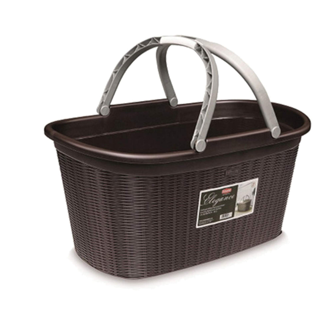 Stefanplast Stefan Plast Laundry basket ELEGANCE with handles moka