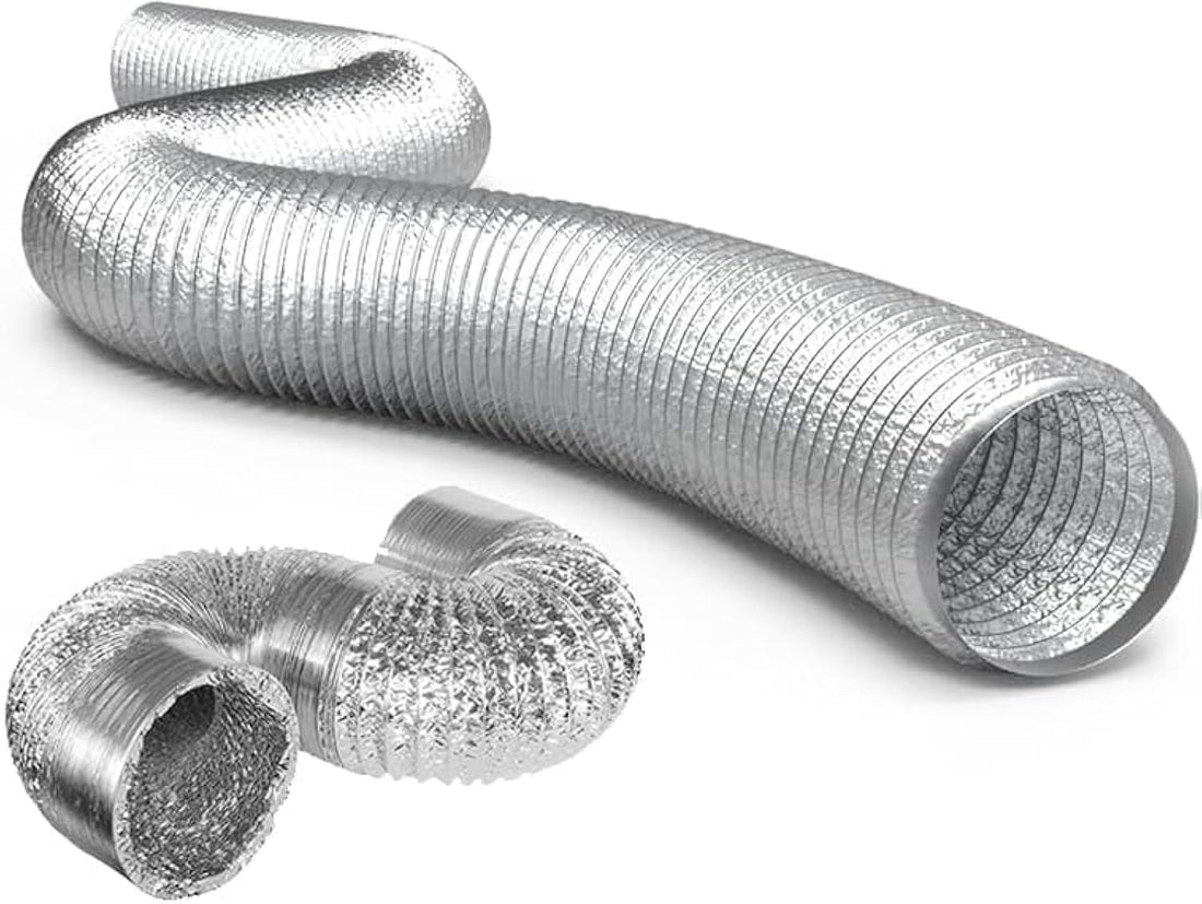 10M Premium Aluminum Non-Insulated Flexible Pipe Hose - Ideal for HVAC, Dryers, Grow Tents, Greenhouses (4 Inch)