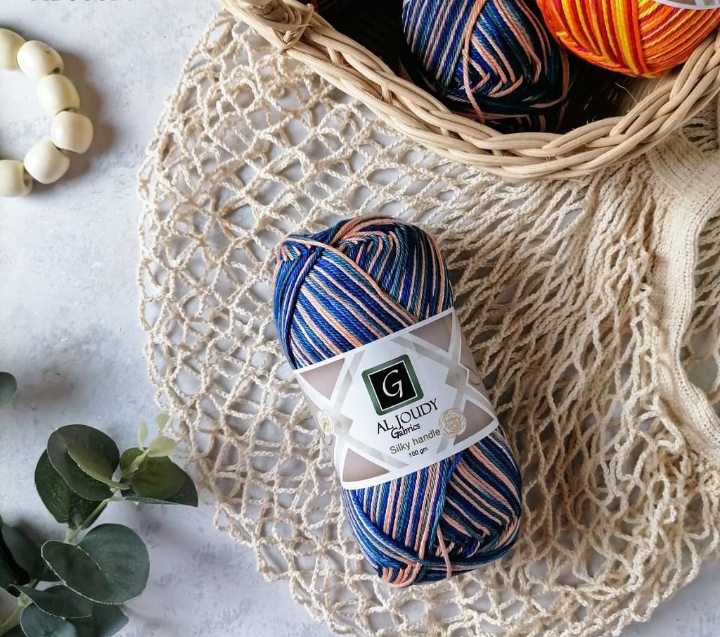Al Joudy Crochet and Knitting Yarn – 100% Pure Egyptian Long Staple Cotton – Soft & High Quality – Suitable for Amigurumi and Crafts – 100 Grams – Multiple Colors - Code 93