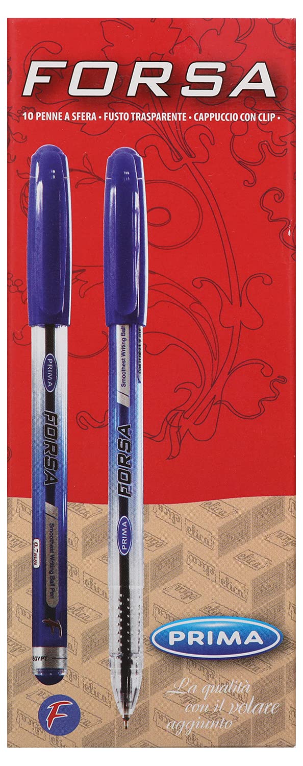 Prima Forsa Ballpoint Pen Fine - Pack of 10 Pieces - Red