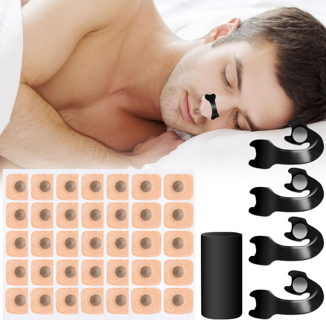 Nose Plasters Magnetic Snoring Nose Strips – Pack of 60 Nose Strips Snoring Stopper for Better Breathing, Nasal Strips Anti-Snoring