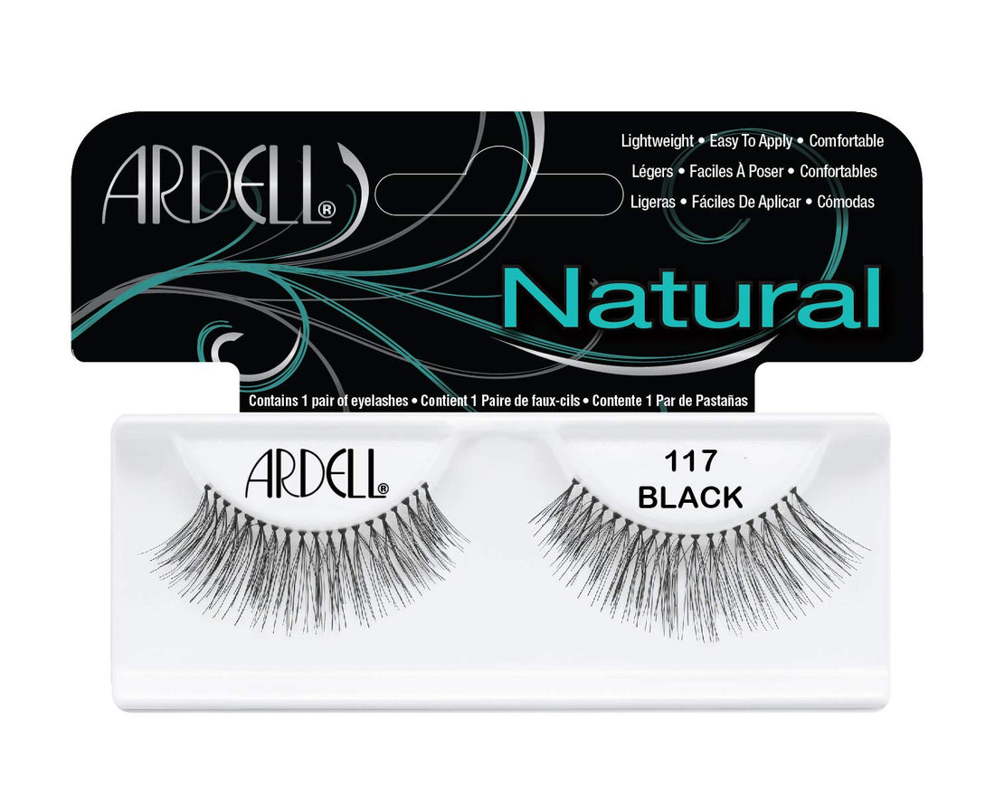 Ardell natural lashes 117 black for women - 1 pair eyelashes