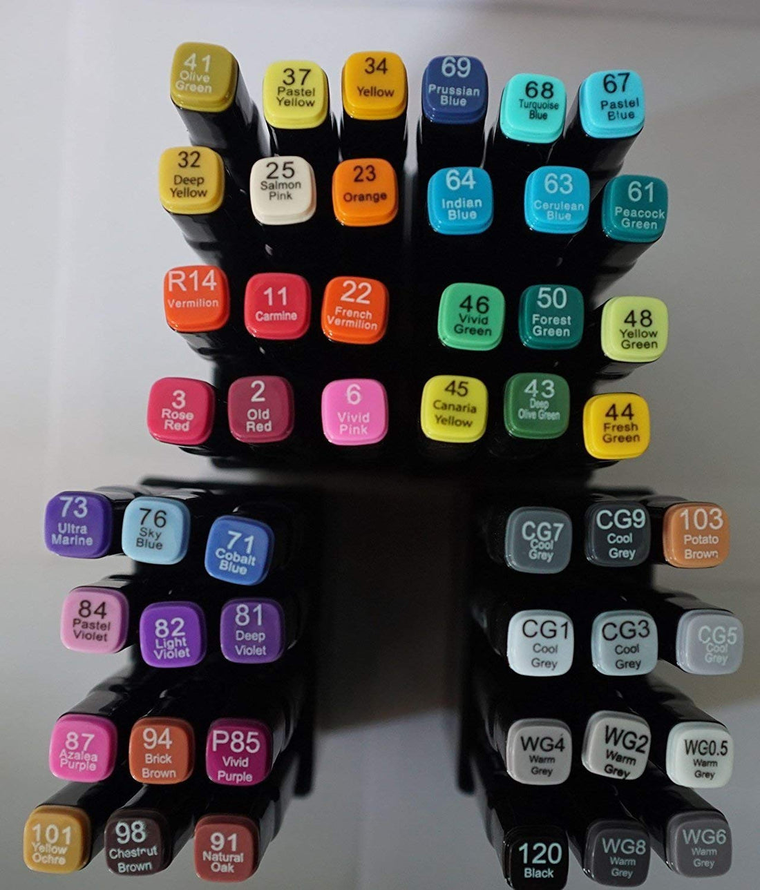 KNAFS Imported Colours Dual Touch Twin Markers Pen One Side and Flat Nib On Other End For Art Comic Designing Pen - Set Of (48) - B