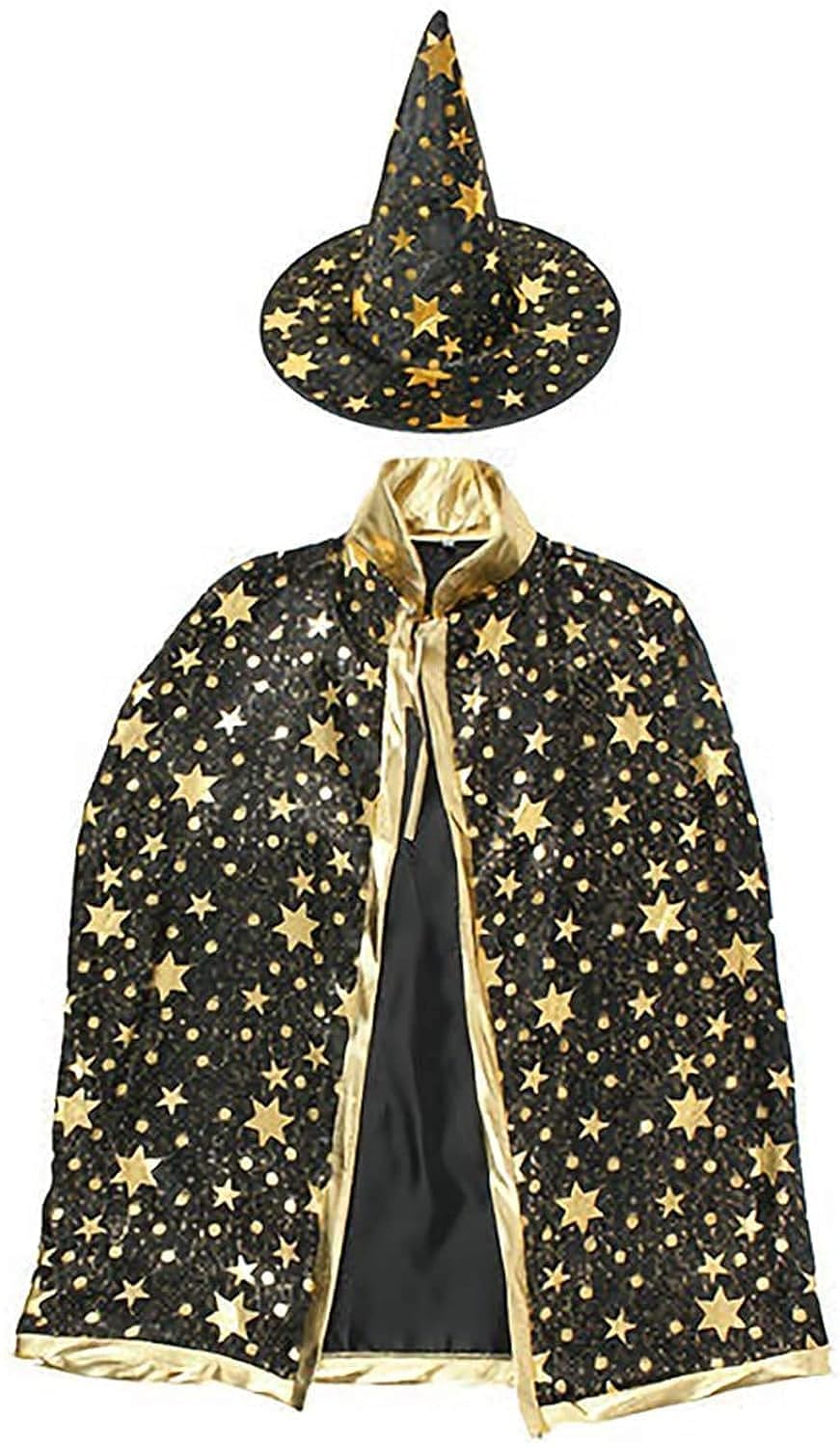 XYIYI Kids Witch Hat Wizard Cloak Halloween Costumes for Girls Boys
