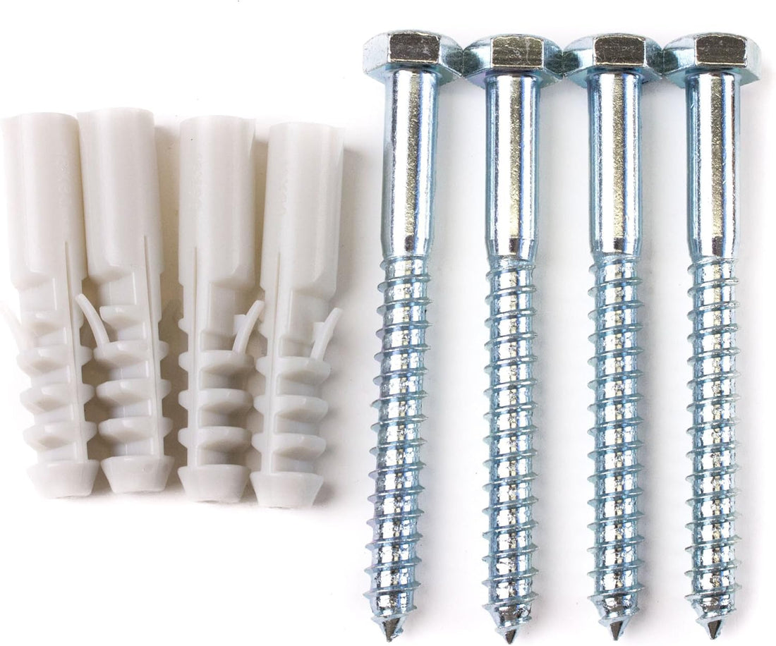 6x100mm 10 Pcs Plastic Fisher Screws - Hex Head - for Fixing Shelves, Air Conditioners, Heavy Parts on Walls